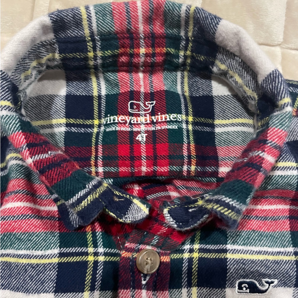 Vineyard Vines Boys Button-down Flannel Shirt-size 4T